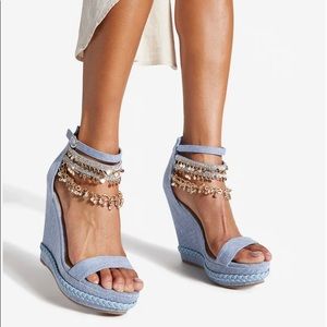 Wedge Denim Sandal 9